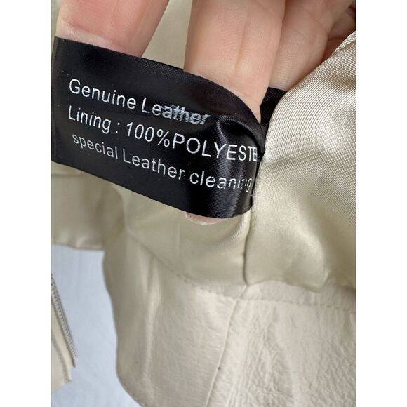 Billabong Cream Leather Jacket - Picture 7 of 7